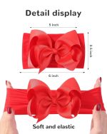 doboi 20pcs Baby Girl Bows Baby Headbands 6Inches Hair Accessories Infant Newborn Toddler Baby Bows and Nylon Headbands Big Bows for Baby Girls - Image 2